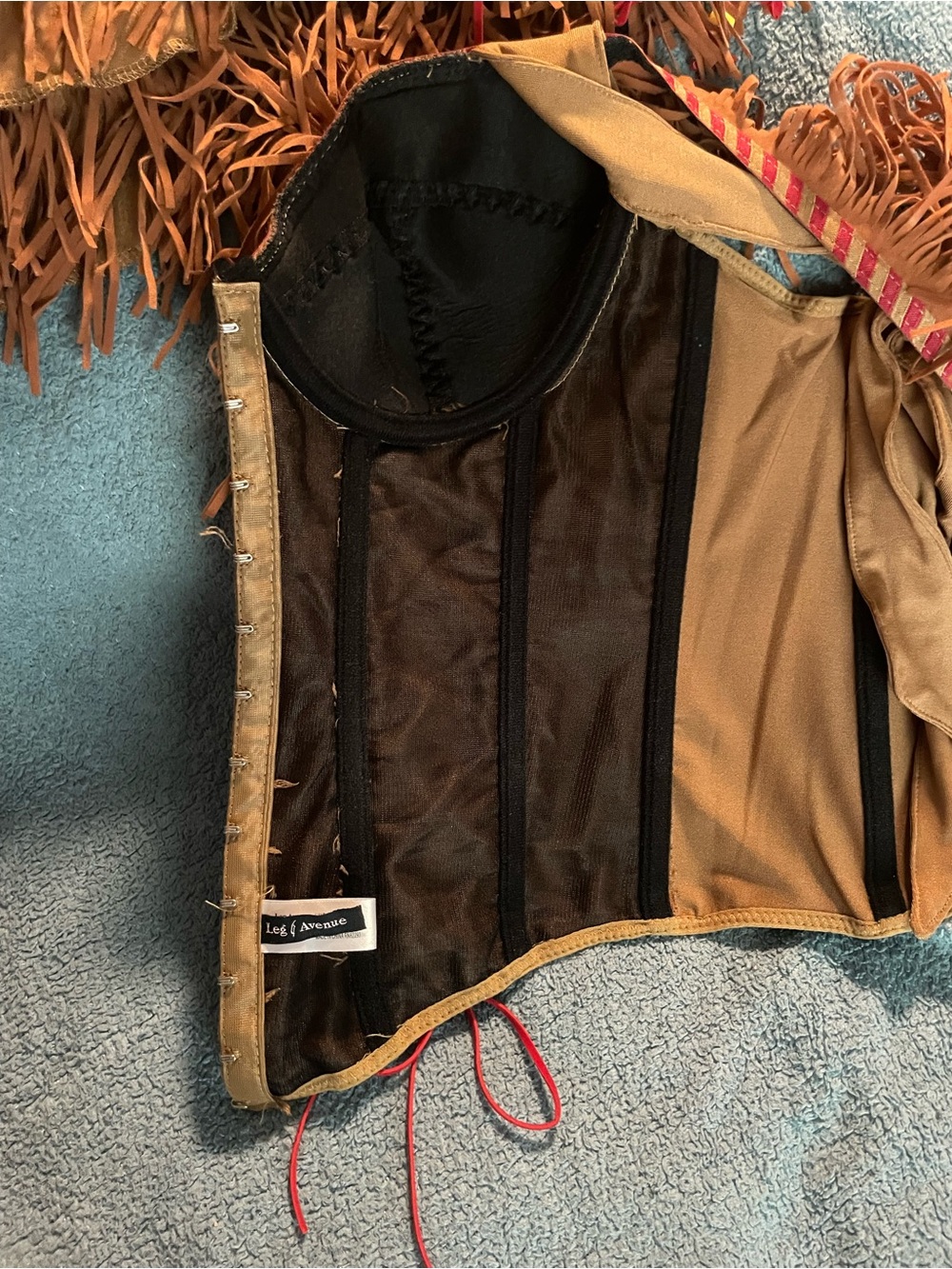 Leg Avenue Brown Faux Suede Fringe 3-Piece Costume - Picture 13 of 15